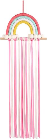 Claw Clip Holder For Children Girls - Rainbow Bow Holder For Girls -Clip organizer Decor For Room, Door, Wall (Pink (Width: 9.8inch)) in Saudi Arabia