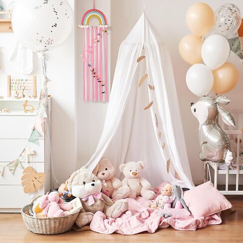 Claw Clip Holder For Children Girls - Rainbow Bow Holder For Girls -Clip organizer Decor For Room, Door, Wall (Pink (Width: 9.8inch)) in Saudi Arabia