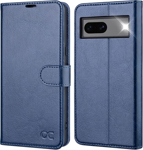 OCASE [Shockproof TPU Inner Shell for Google Pixel 7 Wallet Case PU Leather Flip Folio Case Wallet with Card Holders RFID Blocking Kickstand Google 7 Phone Cover 6.3 Inch 2022 (Blue) in Saudi Arabia