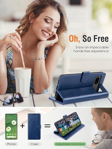 OCASE [Shockproof TPU Inner Shell for Google Pixel 7 Wallet Case PU Leather Flip Folio Case Wallet with Card Holders RFID Blocking Kickstand Google 7 Phone Cover 6.3 Inch 2022 (Blue) in Saudi Arabia