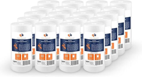 Aquaboon 2-Pack of 5 Micron 10" x 4.5" Sediment Water Filter Replacement Cartridge | Whole House Sediment Filtration | Compatible with W15-PR, HD-950, WFHD13001B, GXWH35F, GXWH30C in Kuwait