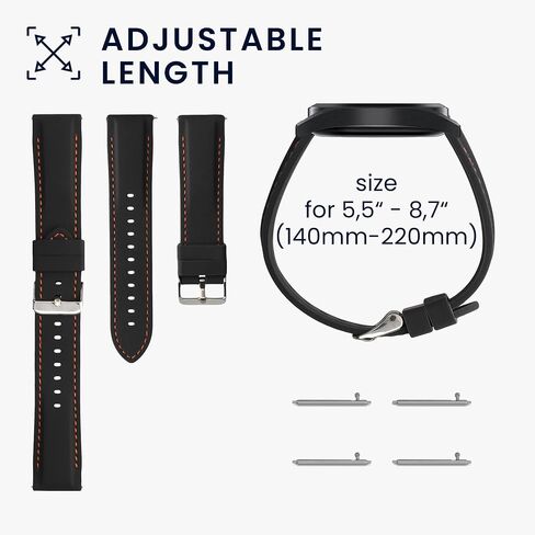 أشرطة kwmobile متوافقة مع أشرطة Ticwatch Pro 3 Ultra/Pro 3 / S2 / GTX - 2x أشرطة ساعات بديلة من السيليكون - أسود/أزرق داكن in Saudi Arabia