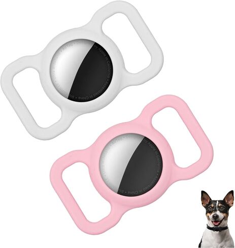 2 Pack Airtag Dog Collar Holders, Pet Cat Silicone Air Tag Case, Anti-Lost GPS Tracking Accessories in Saudi Arabia