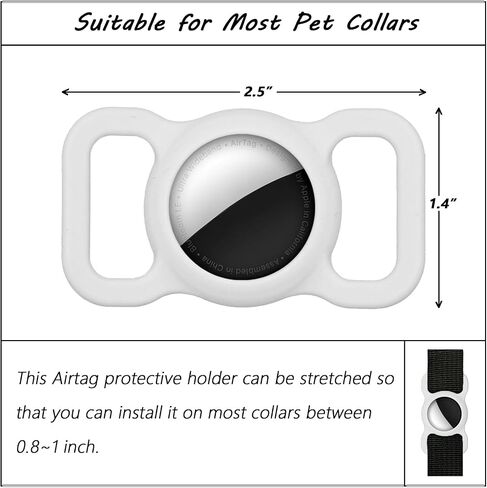 2 Pack Airtag Dog Collar Holders, Pet Cat Silicone Air Tag Case, Anti-Lost GPS Tracking Accessories in Saudi Arabia