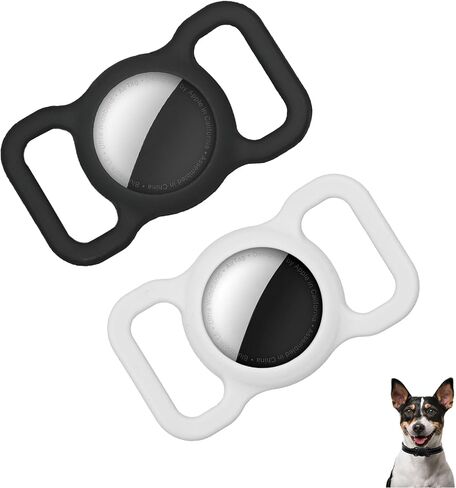 2 Pack Airtag Dog Collar Holders, Pet Cat Silicone Air Tag Case, Anti-Lost GPS Tracking Accessories in Saudi Arabia