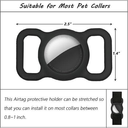2 Pack Airtag Dog Collar Holders, Pet Cat Silicone Air Tag Case, Anti-Lost GPS Tracking Accessories in Saudi Arabia