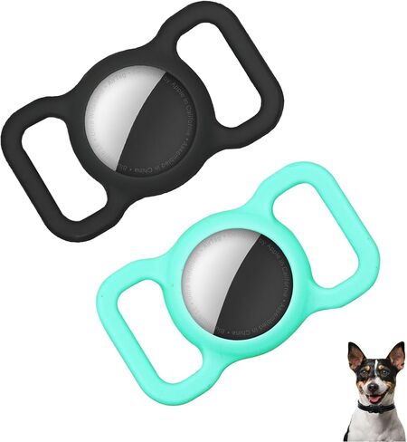 2 Pack Airtag Dog Collar Holders, Pet Cat Silicone Air Tag Case, Anti-Lost GPS Tracking Accessories in Saudi Arabia