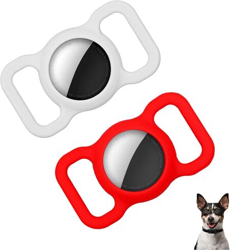 2 Pack Airtag Dog Collar Holders, Pet Cat Silicone Air Tag Case, Anti-Lost GPS Tracking Accessories in Saudi Arabia