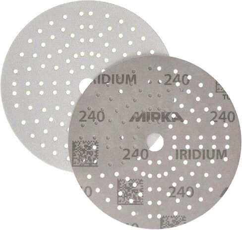 Mirka Iridium Premium Sandpaper Ø 5-Inch Hook & Loop, Grit 40, 50 pcs/for Sanding of Paint, Putty, Primer, Wood, Steel, Mineral Materials, Plastic. in Saudi Arabia