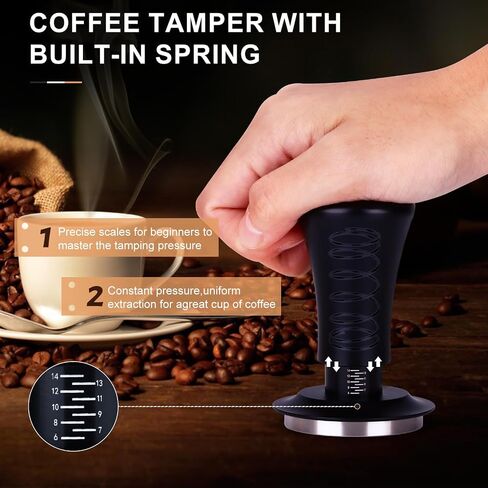 Espresso Tamper 51mm, Stainless Steel Tamper, Constant Pressure Espresso Tamper, Tamper for Espresso Machine, Loaded Gifts for Barista Coffee Lovers (51mm) in Saudi Arabia