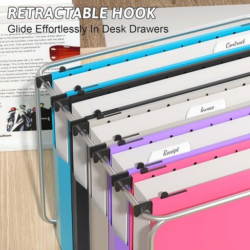 Plastic Extra Capacity Hanging File Folder Letter Size, 12 Pack Reinforced Hang Folders,Sides Expandable Design,Heavy Duty 2 Inch Expansion,Hanging Organizer Designed for Bulky Files (Pink) in Saudi Arabia