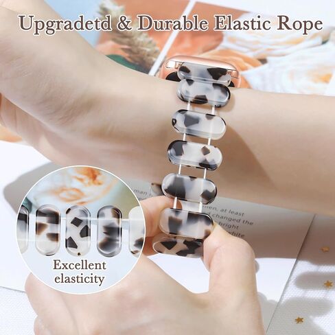 Adjustable Stretchy Band for Apple Watch Bands for Women 41mm 40mm 38mm 45mm 44mm 42mm 49mm, Resin iWatch Bands for Women for Apple Watch Se Band Apple Watch Series 9 Band 8 7 6 5 4 3 Ultra 2 1 in Saudi Arabia