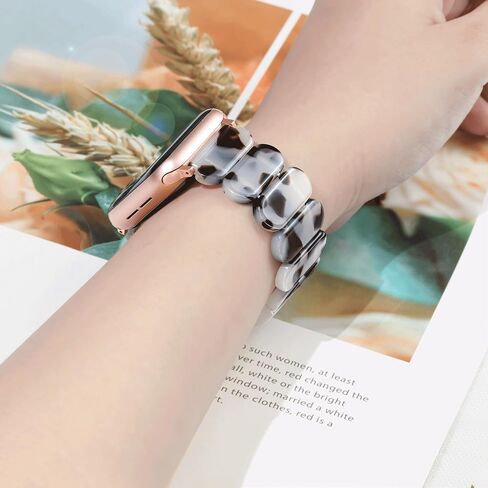 Adjustable Stretchy Band for Apple Watch Bands for Women 41mm 40mm 38mm 45mm 44mm 42mm 49mm, Resin iWatch Bands for Women for Apple Watch Se Band Apple Watch Series 9 Band 8 7 6 5 4 3 Ultra 2 1 in Saudi Arabia