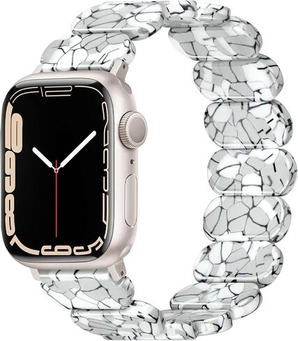 Adjustable Stretchy Band for Apple Watch Bands for Women 41mm 40mm 38mm 45mm 44mm 42mm 49mm, Resin iWatch Bands for Women for Apple Watch Se Band Apple Watch Series 9 Band 8 7 6 5 4 3 Ultra 2 1 in Saudi Arabia