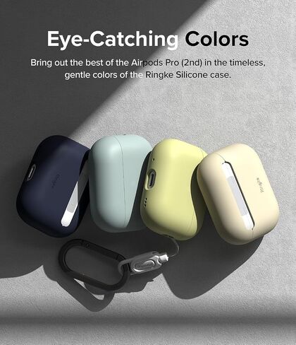 Ringke Silicone Case Compatible with AirPods Pro 2 Case, Slim Lightweight Cover Designed for AirPods Pro 2nd Generation Case - Midnight Blue in Saudi Arabia
