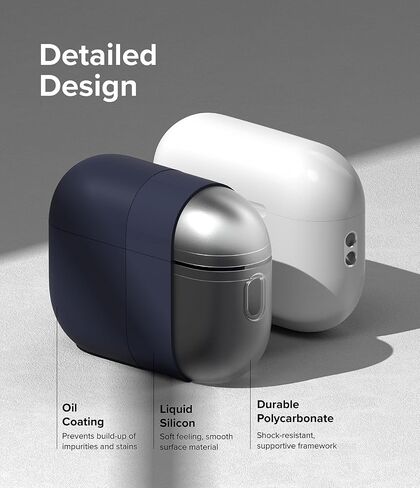 Ringke Silicone Case Compatible with AirPods Pro 2 Case, Slim Lightweight Cover Designed for AirPods Pro 2nd Generation Case - Midnight Blue in Saudi Arabia