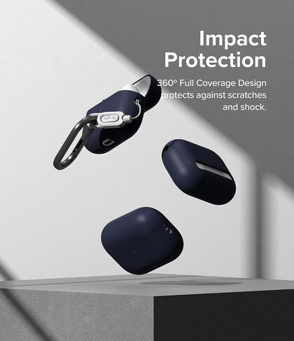Ringke Silicone Case Compatible with AirPods Pro 2 Case, Slim Lightweight Cover Designed for AirPods Pro 2nd Generation Case - Midnight Blue in Saudi Arabia