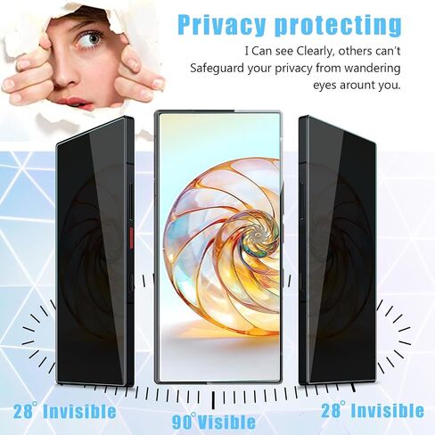 [2 Pack for ZTE Nubia Z60 Ultra Fit ZTE Nubia Red Magic 8 Pro / 8 Pro+ / 8S Pro / 8S Pro+ / 9 Pro / 9 Pro+ Plus Privacy Screen Protector, Anti-Scratch, Case Friendly. in Saudi Arabia