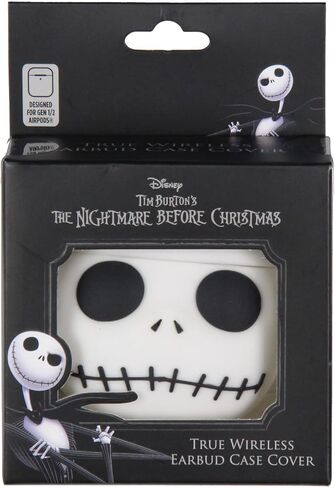 غطاء حماية لسماعات الأذن من Culture Fly Disney The Nightmare Before Christmas Jack Skellington لأجهزة Airpods من الجيل 1/2 (أبيض) in Kuwait