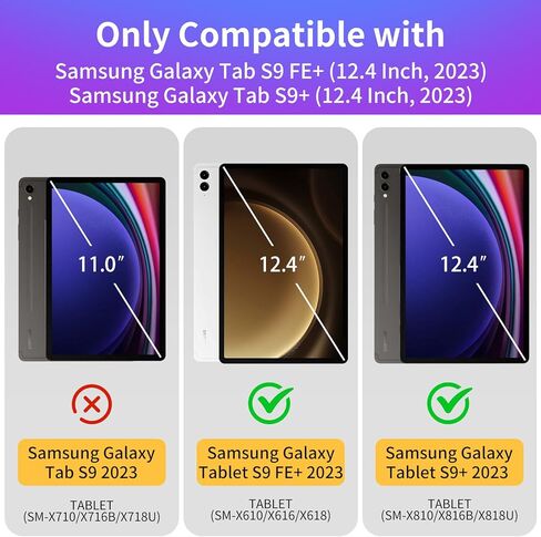 Trendy Fun for Samsung Galaxy Tab S9 Plus/ S9 Fe Plus Case 2023 12.4 inch Cute Cartoon Character Kawaii Smart Covers for Girls Kids Boys Teens Design Stand Folio for Tab S 9 Plus/S9 fePlus, TurtleStit in Saudi Arabia