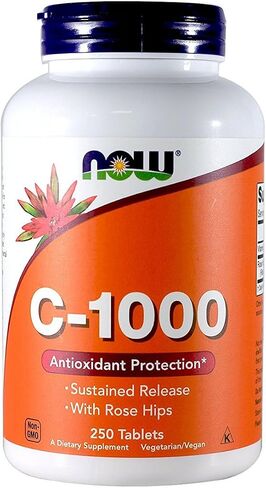 Now Foods Vitamin C-1000 Sustained Release with Rose Hips 250 Tabs (500 (250 X 2)) in Saudi Arabia