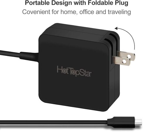 شاحن محول طاقة USB/Type-C 20 فولت 3.25 أمبير متوافق مع Dell Chromebook 3380 5190 الأصلي، Venue 5855 5056، Latitude 3380 3390 5285 5289 5290 7212 7275 7289، XPS 9250 9365 in Kuwait