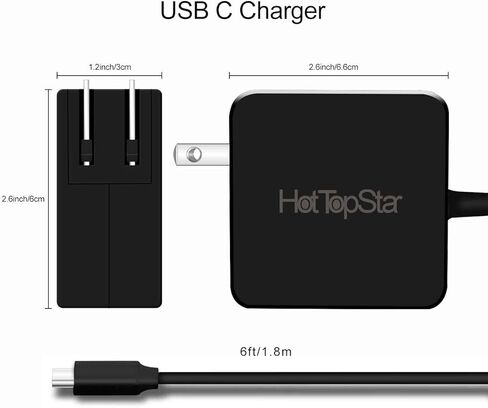 شاحن محول طاقة USB/Type-C 20 فولت 3.25 أمبير متوافق مع Dell Chromebook 3380 5190 الأصلي، Venue 5855 5056، Latitude 3380 3390 5285 5289 5290 7212 7275 7289، XPS 9250 9365 in Kuwait