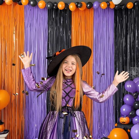 هالوين صورة خلفية برتقالي أرجواني أسود خلفية 3 قطع 3.3 × 6.6 قدم زخارف حفلة الهالوين احباط هامش الستائر كشك الدعائم عيد ميلاد هالوين حزب ديكو نافذة الباب داخلي في الهواء الطلق in Kuwait