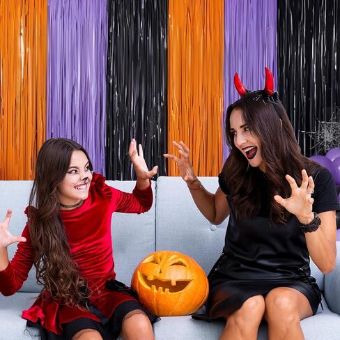 هالوين صورة خلفية برتقالي أرجواني أسود خلفية 3 قطع 3.3 × 6.6 قدم زخارف حفلة الهالوين احباط هامش الستائر كشك الدعائم عيد ميلاد هالوين حزب ديكو نافذة الباب داخلي في الهواء الطلق in Kuwait