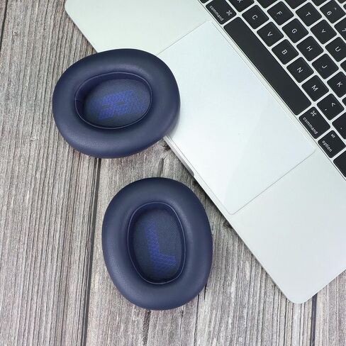 وسائد أذن بديلة لسماعات JBL E65 E65BTNC / Duet NC/Live 650BTNC Live 660 BTNC، وسائد الأذن مع رغوة ذاكرة عازلة للضوضاء (جلد بروتين ناعم، أزرق) in Kuwait