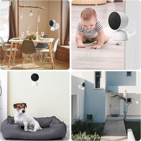 حامل حائط معدني متوافق مع بطارية Google Nest Cam الخارجية الجيل الثاني، دعامة لاصقة لكاميرا الأمان الداخلية والخارجية بدون دعامة تثبيت للحفر لزاوية رؤية أفضل، عبوتان in Kuwait