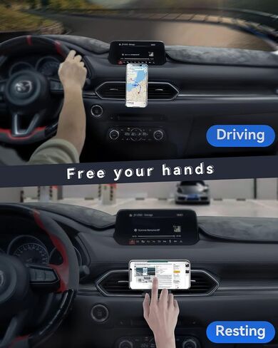 BEHAVE حامل شحن لاسلكي لسيارة Mazda CX-5، حامل هاتف مغناطيسي لسيارة CX-5 2017-2024، متوافق مع حافظة Magsafe iPhone 14/13 وجميع الهواتف in Kuwait