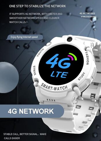 PTHTECHUS 4G Smart Watch Phone for Children - Kids Smartwatch with WiFi, Dail, Voice Messages & Video Calls, GPS Location, SOS, Camera and Pedometer for Boys Girl Present in Saudi Arabia