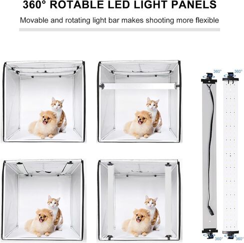 Light Box Photography 16"x16", LTRINGYS Professional Dimmable Photo Studio Light Box with 126 LEDs, Photo Booth Shooting Tent Kit with 5 Color Backdrops for Product Photography,CRI >95 in Saudi Arabia