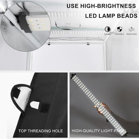 Light Box Photography 16"x16", LTRINGYS Professional Dimmable Photo Studio Light Box with 126 LEDs, Photo Booth Shooting Tent Kit with 5 Color Backdrops for Product Photography,CRI >95 in Saudi Arabia