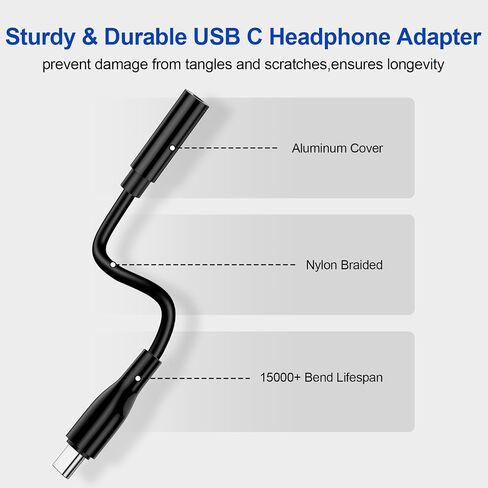 محول صوت USB C إلى 3.5 ملم لسماعات الرأس Google Pixel 8A 8 Pro 7 6 7A 6A، Samsung Galaxy S24 Ultra S23 FE Plus S22 A15 A55 A35، iPhone 15، كابل دونجل AUX أنثى من النوع C in Saudi Arabia