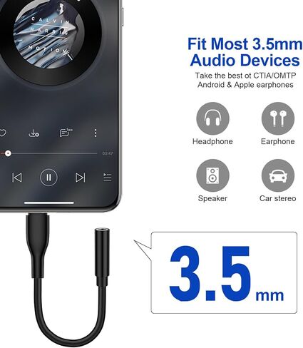 محول صوت USB C إلى 3.5 ملم لسماعات الرأس Google Pixel 8A 8 Pro 7 6 7A 6A، Samsung Galaxy S24 Ultra S23 FE Plus S22 A15 A55 A35، iPhone 15، كابل دونجل AUX أنثى من النوع C in Saudi Arabia