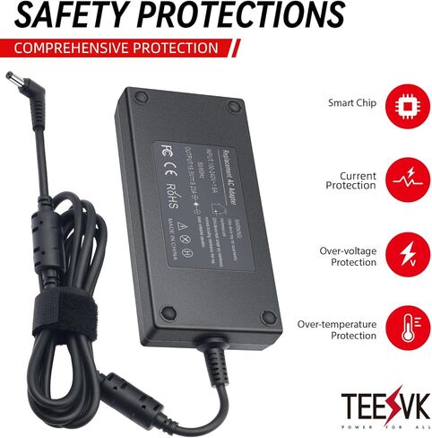 180W AC Charger for MSI GE62 GE72 GS60 GS63 GS65 GS70 GS73VR GE62VR GS63VR GS43VR GT60 GT70 GP62 GP63 GP72 GP62X GP62MVR GP62MVRX GL65 Laptop MSI Power Supply Cord 19.5V 9.23A 5.5 * 2.5mm in Kuwait