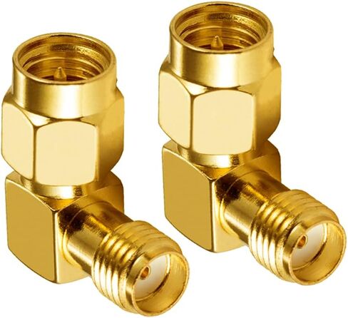2PCS WiFi Adapter RP-SMA Male to Female Adapter Angle 135 ° RF Adapter for Coaxial Cable PCI Card WiFi Antenna Router Wireless WLAN Network 3G 4G in Kuwait