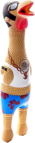 Charming Pet Squawkers Holiday Earl Latex Rubber Chicken Interactive Dog Toy, Large in Kuwait