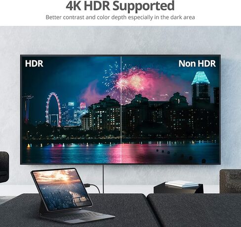 كابل SIIG بطول 6.6 قدم USB-C إلى HDMI نشط، HDMI 2.0 4K60 HDR، محمول لأجهزة الكمبيوتر المحمولة التي تعمل بنظام Windows وMac أو الهاتف الذكي والكمبيوتر اللوحي، يلزم وضع USB-C DP Alt (CB-TC0J11-S1) in Saudi Arabia