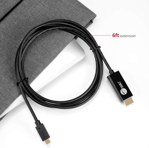 كابل SIIG بطول 6.6 قدم USB-C إلى HDMI نشط، HDMI 2.0 4K60 HDR، محمول لأجهزة الكمبيوتر المحمولة التي تعمل بنظام Windows وMac أو الهاتف الذكي والكمبيوتر اللوحي، يلزم وضع USB-C DP Alt (CB-TC0J11-S1) in Saudi Arabia