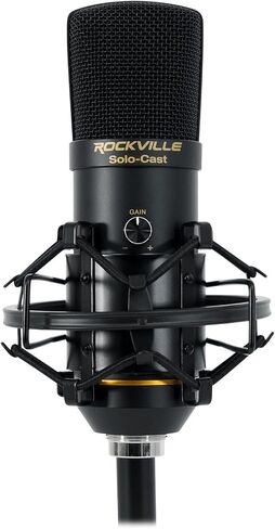 Rockville Solo-Cast 24 بت 192 كيلو هرتز USB ميكروفون الكمبيوتر يوتيوب التكبير بودكاستينغ الألعاب سكايب تويتش الجري تسجيل الاستوديو المنزلي الكمبيوتر المحمول سطح المكتب ميكروفون ث / مكتب حامل + مرشح البوب in Saudi Arabia