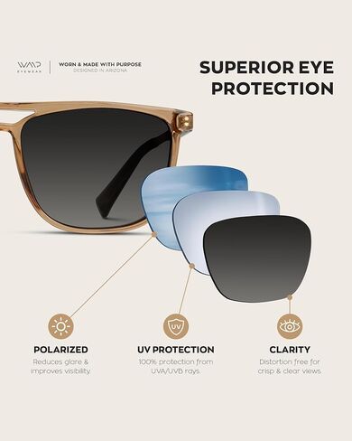 WearMe Pro Premium Polarized Double Bar Sunglasses for Men and Women UVA and UVB in Kuwait