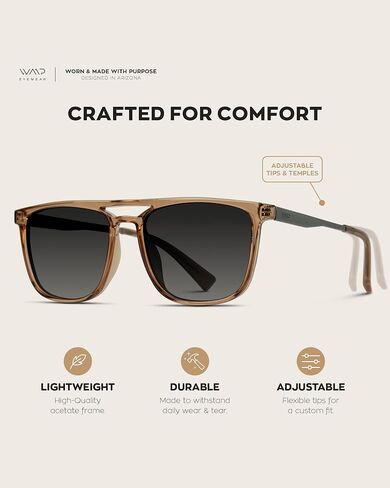WearMe Pro Premium Polarized Double Bar Sunglasses for Men and Women UVA and UVB in Kuwait