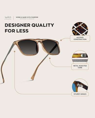 WearMe Pro Premium Polarized Double Bar Sunglasses for Men and Women UVA and UVB in Kuwait