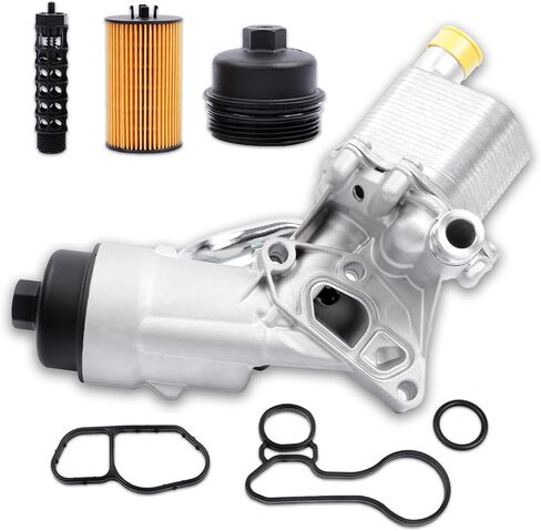 25199751 918-432 Engine Oil Cooler Filter Housing Assembly Adapter with Gasket, Insert, Cap Compatible with 2008-2019 Cruze Sonic Malibu Aveo, Buick Cascada, Pontiac G3, Saturn Astra 1.6L 1.8L in Saudi Arabia