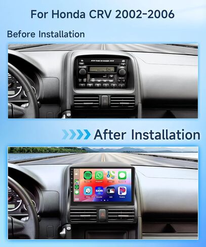 راديو السيارة Carplay اللاسلكي لهوندا CRV 2002-2006، 2G+64G Android 13 Rimoody 9 بوصة شاشة لمس ستيريو للسيارة Android Auto GPS WiFi Mirror Link Bluetooth FM/RDS EQ SWC AHD كاميرا احتياطية in Saudi Arabia