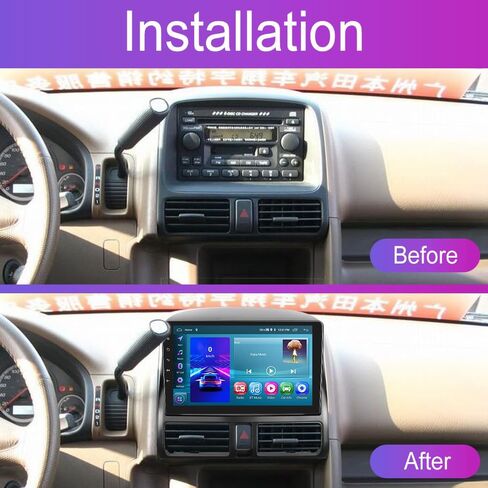 راديو السيارة Carplay اللاسلكي لهوندا CRV 2002-2006، 2G+64G Android 13 Rimoody 9 بوصة شاشة لمس ستيريو للسيارة Android Auto GPS WiFi Mirror Link Bluetooth FM/RDS EQ SWC AHD كاميرا احتياطية in Saudi Arabia