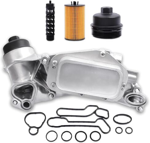 25199751 918-432 Engine Oil Cooler Filter Housing Assembly Adapter with Gasket, Insert, Cap Compatible with 2008-2019 Cruze Sonic Malibu Aveo, Buick Cascada, Pontiac G3, Saturn Astra 1.6L 1.8L in Saudi Arabia